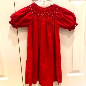 24 month beautiful red smocked dress
